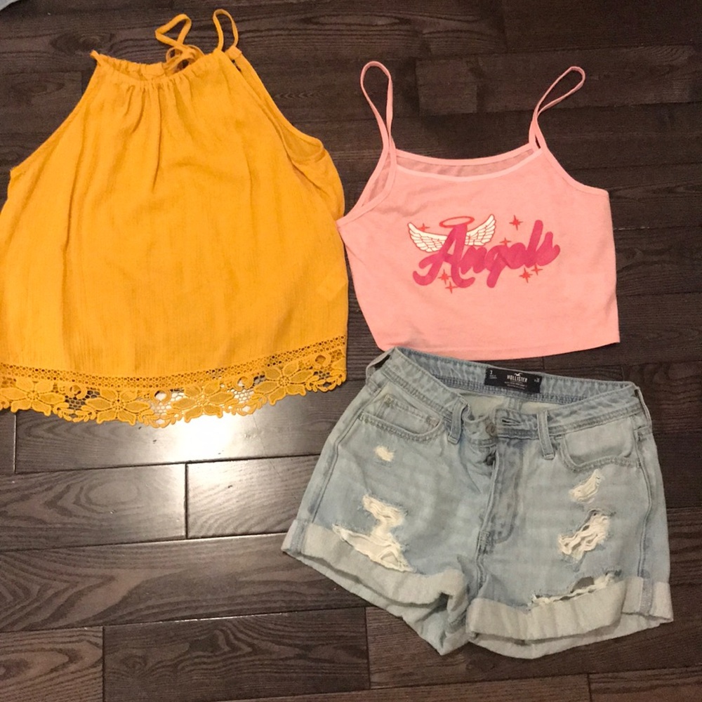 Tank tops and Jean shorts